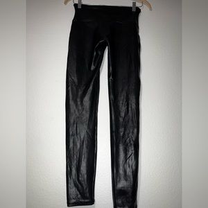 Faux leather high rise space legging